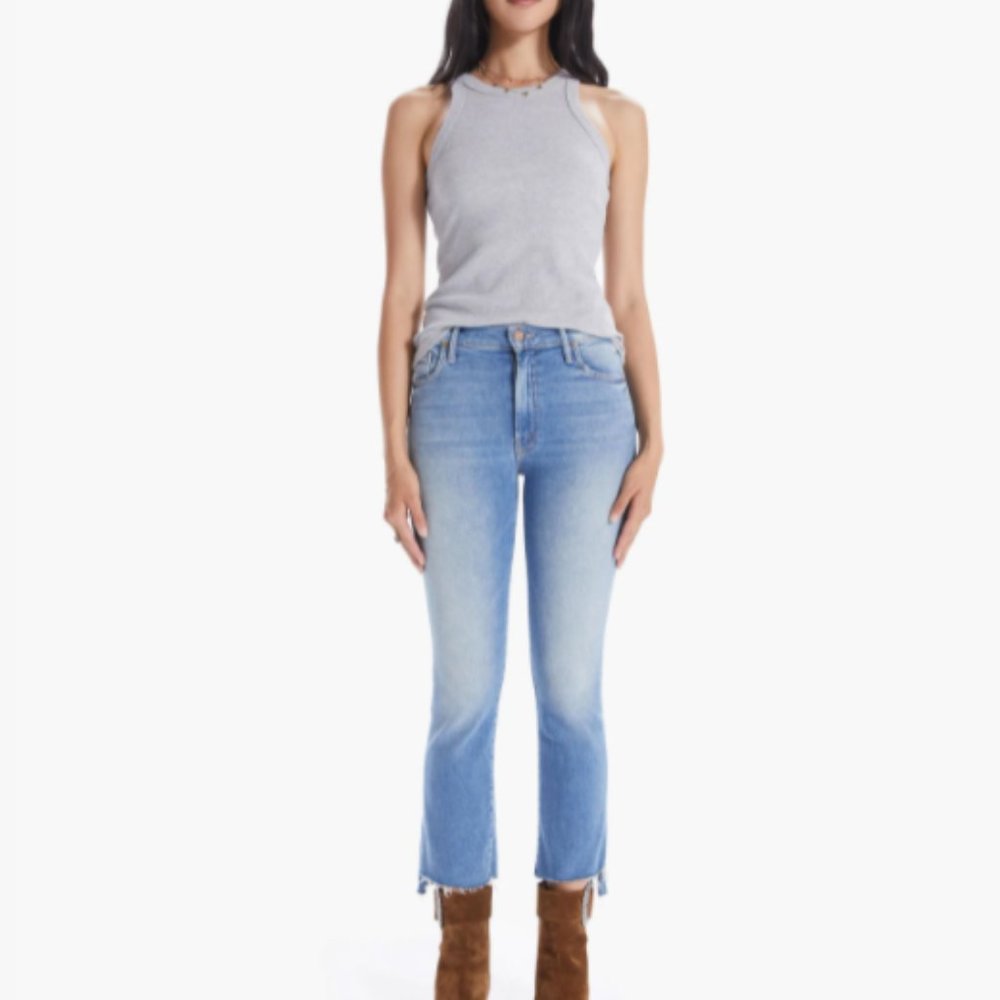 MOTHER Denim Insider Crop Step Fray Jean